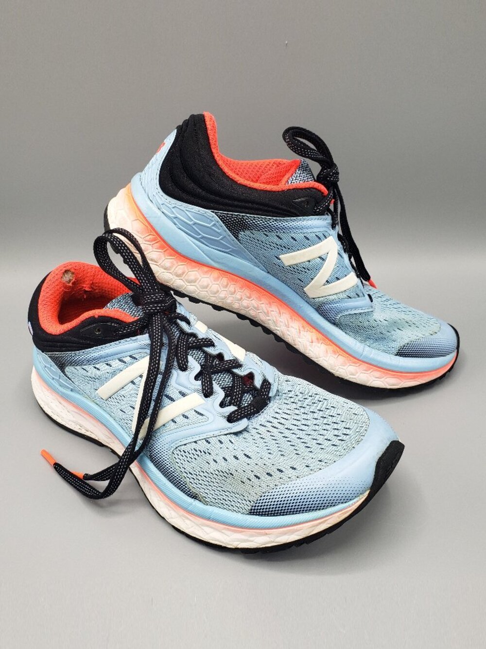 New Balance Womens 7.5 Running Shoes W1080CS8 Blue Black Pink Fresh Foam 1080 V8